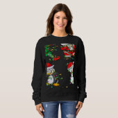 Sweatshirt Xmas Lights Dabbing Santa Elf Friends Christmas Da (Devant entier)