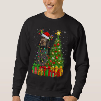 Sweatshirt Xmas Lights German Wirehaired Pointer Dog Christma