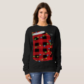 Sweatshirt Xmas Lights Red Buffalo Plaid Panda Christmas Paja (Devant entier)