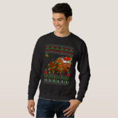 Sweatshirt Xmas Lights Ugly Sweater Style Santa Bison Christm (Devant entier)
