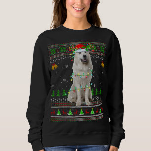 Sweatshirt Xmas Reindeer Santa Hat Great Pyrenees Chien Ugly 