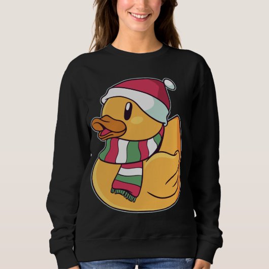 Sweatshirt Xmas Rubber Ducky Duckie Duck Noël Cadeau mignonne (Devant)