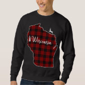 Sweatshirt Xmas Stocker pour maman Red Plaid Deer Tree Wiscon (Devant)