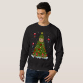 Sweatshirt Xmas Tree Decorations Lights Santa Alpaca Christma (Devant entier)