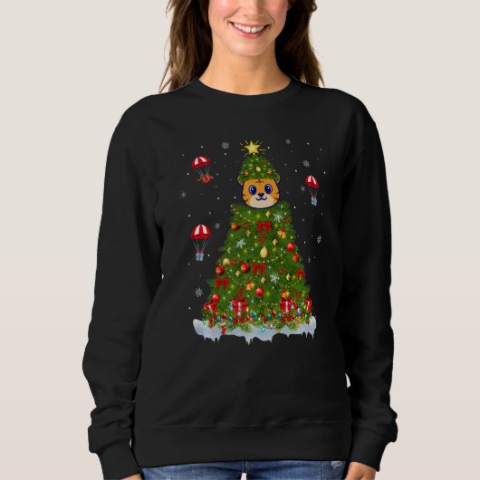 Sweatshirt Xmas Tree Decorations Lights Santa Balinese Cat Ch (Devant)