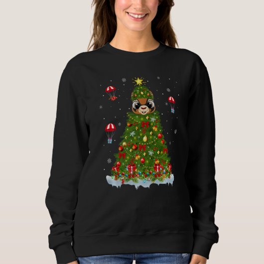 Sweatshirt Xmas Tree Decorations Lights Santa Chipmunk Christ (Devant)