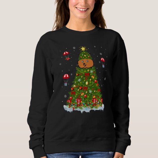 Sweatshirt Xmas Tree Decorations Lights Santa Quokka Christma (Devant)