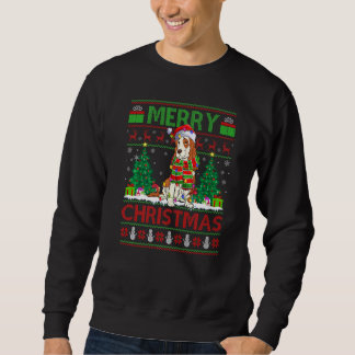 Sweatshirt Xmas Tree Lights Ugly Santa Cocker Spaniel Dog Chr