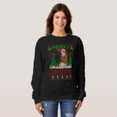 Sweatshirt Xmas Tree Lights Ugly Santa Cocker Spaniel Dog Chr (Devant entier)