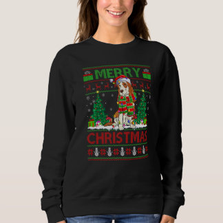 Sweatshirt Xmas Tree Lights Ugly Santa Cocker Spaniel Dog Chr