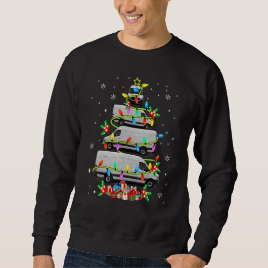 Sweatshirt Xmas Tree Van Xmas Lights Tree Driver famille Chri (Devant)
