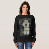 Sweatshirt Xmas Ugly Sweater Style Santa Bichon Frise Dog Chr (Devant entier)