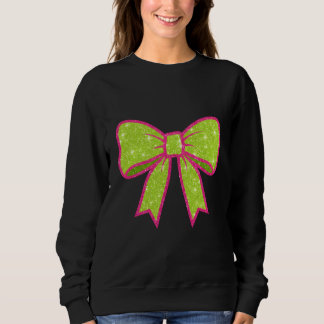 Sweatshirt Y2K Retro Vibe Hot Pink and Green Christmas Bow