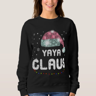 Sweatshirt Yaya Claus Casquette de Noël Diamond Pajama Family