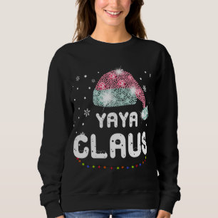 Sweatshirt Yaya Claus Casquette de Noël Diamond Pajama Family