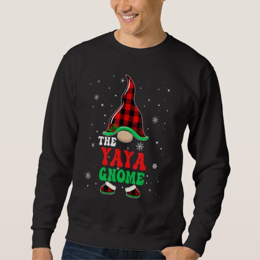 Sweatshirt Yaya Gnome Buffalo Plaid Matching Family Christmas (Devant)