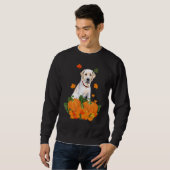 Sweatshirt Yellow Labrador Retriever Thanksgiving Citrouille  (Devant entier)