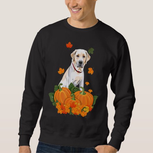 Sweatshirt Yellow Labrador Retriever Thanksgiving Citrouille  (Devant)