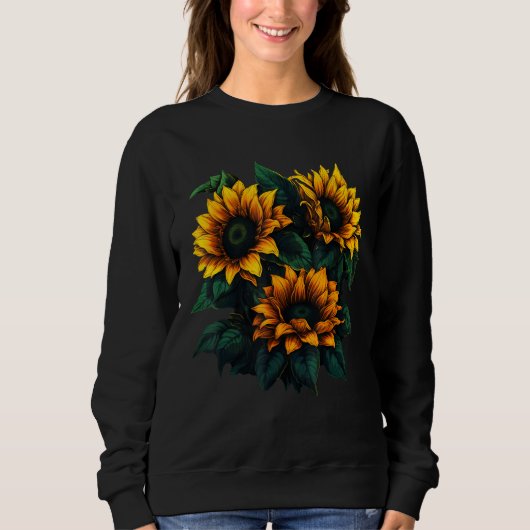 Sweatshirt Yellow Sunflower Cute summer Sun flowers Floral Po (Devant)