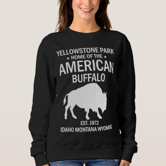 Sweatshirt Yellowstone National Park US Bison Buffalo (Devant)