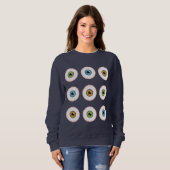 Sweatshirt Yeux de Halloween injectés de sang de différentes  (Devant entier)