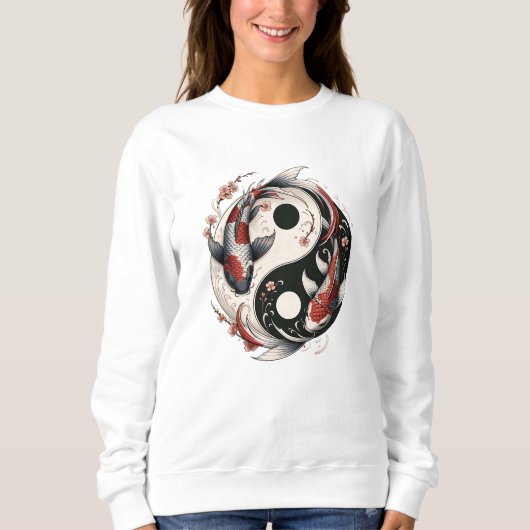 Sweatshirt Yin Et Yang Poisson Japonais Koi (Devant)
