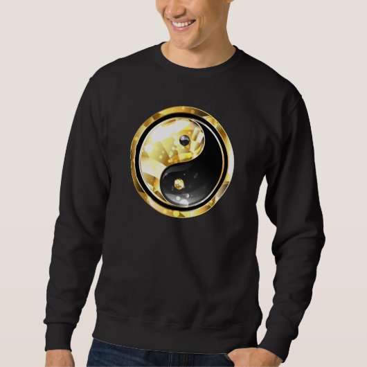 Sweatshirt Yin Yang or sur noir (Devant)