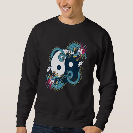 Sweatshirt Ying Yang  Tai Chi Dragon Design for Meditation  T (Devant)
