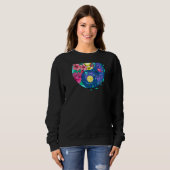 Sweatshirt Yinyang Yin Yang Flower & Planet Zen Peace on Bac (Devant entier)