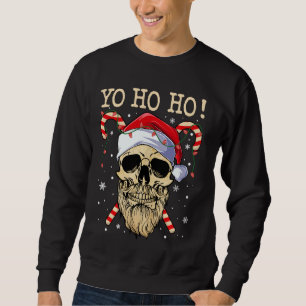 Sweatshirt Yo Ho Ho Père Noël Crâne Pirate Jolly roger de Noë
