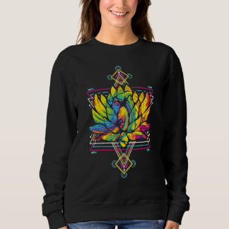 Sweatshirt Yoga Boho Fleur Floraison Géométrie Sacrée Lotus