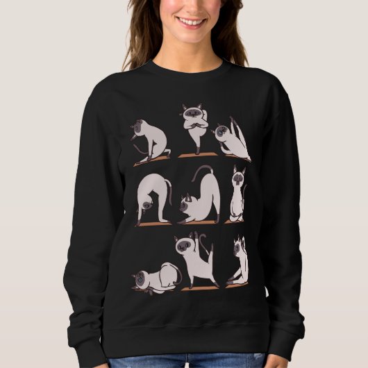 Sweatshirt Yoga chat siamois (Devant)