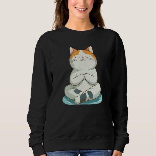 Sweatshirt Yoga Cute Kitty Cat (Devant)