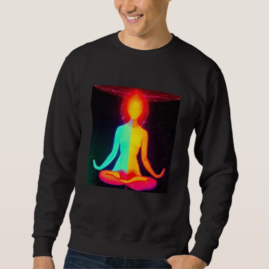 Sweatshirt Yoga Girl Female Sun Salutation Meditation Chakra (Devant)
