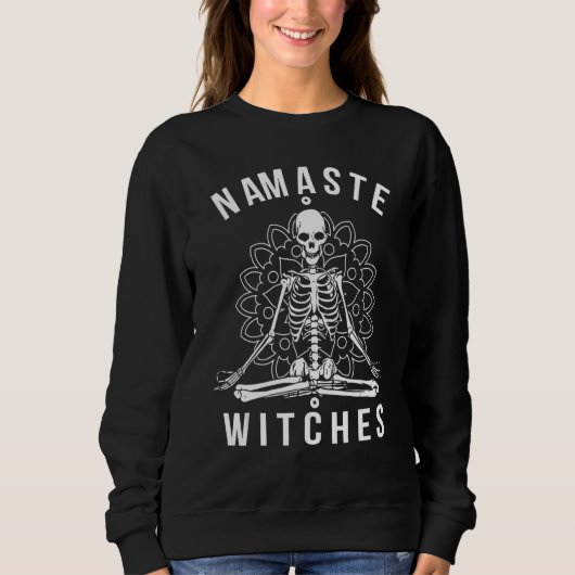 Sweatshirt Yoga Skeleton Meditating Namaste Witches Yoga (Devant)