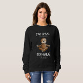 Sweatshirt Yoga Sloth Inhale Exhale Slogan Meditation (Devant entier)