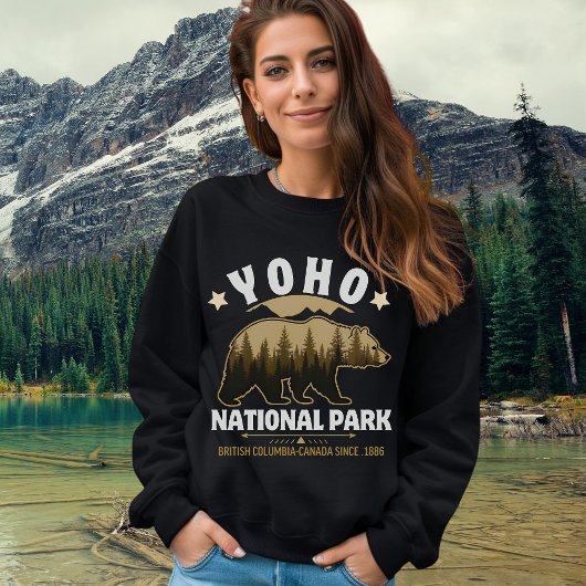 Sweatshirt Yoho National Park Canada – Bear & Forest Landscap