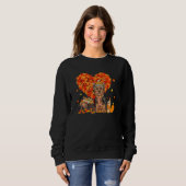 Sweatshirt Yorkie Autumn Tree Fall Leaves Pumpkin Dog (Devant entier)