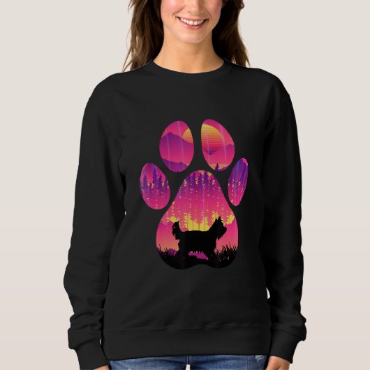 Sweatshirt Yorkshire Paw Mom Dad Dog  Women Men (Devant)