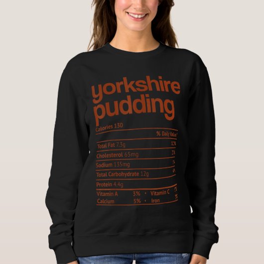Sweatshirt Yorkshire Pudding Nutrition Fact Thanksgiving Chri (Devant)