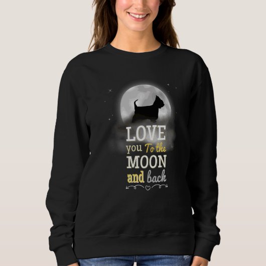 Sweatshirt Yorkshire Terrier Chien Aimer À La Lune (Devant)