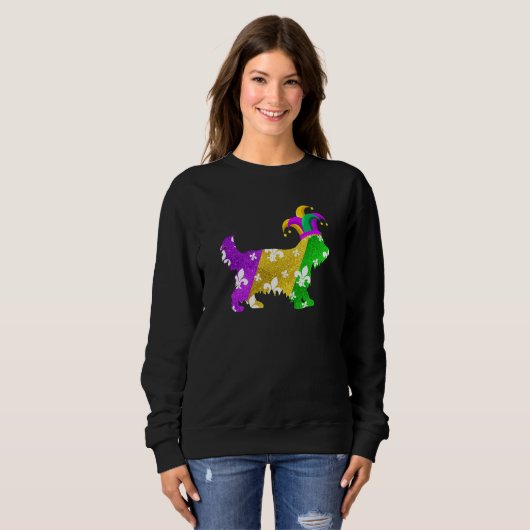 Sweatshirt Yorkshire Terrier Dog Mardi Gras Carnivals Funny P (Devant entier)