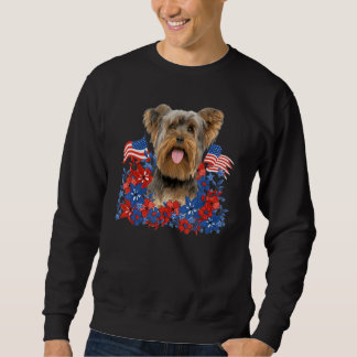 Sweatshirt Yorkshire Terrier Independent Flowers Dog American