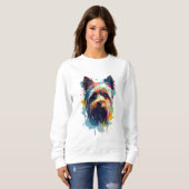 Sweatshirt Yorkshire Terrier Vibrant et coloré (Devant entier)