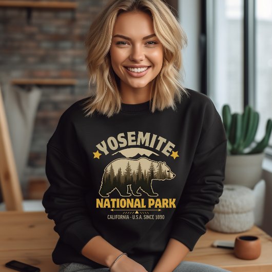 Sweatshirt Yosemite National Park Vintage Bear