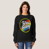 Sweatshirt You Belong Rainbow Support Gay Pride LGBTQ Ally Co (Devant entier)