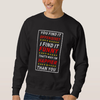 Sweatshirt You Find It Offensive I Find It  Sarcastic Humor S