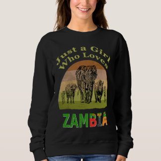Sweatshirt Zambia Big 5 faune avec texte Juste une fille qui