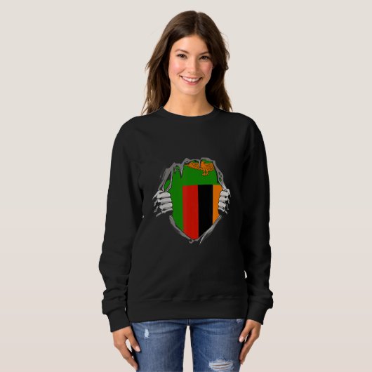 Sweatshirt Zambia flag (Devant entier)