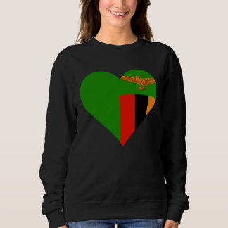Sweatshirt Zambia Flag Heart Zambia Love Zambia